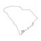South Carolina, state of USA - solid black outline map of country area. Simple flat vector illustration
