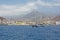 South coast of Tenerife from the sea, with a ship