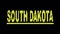 South Dakota. Animated appearance of the inscription on line. Isolated Letters from pixels. Yellow color. Transparent Alpha