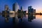 South dock and Canary Wharf, London.