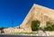 South-eastern corner of Temple Mount walls with Al-Aqsa Mosque and archeological excavation site in Jerusalem Old City in Israel