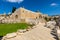 South-eastern corner of Temple Mount walls with Al-Aqsa Mosque and Davidson Center archeological park in Jerusalem, Israel