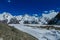 South Engilchek Inylchek glacier in Tian-Shan mountains