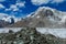 South Engilchek Inylchek glacier in Tian-Shan mountains