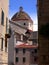 South european church with colorful tiled roof