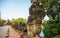 South gate bridge of Angkor Thom with statues of gods and demons