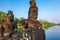 South gate bridge of Angkor Thom with statues of gods and demons