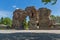 The South gate known as The Camels of ancient roman, fortifications in Diocletianopolis, town of Hisarya, Bulgaria