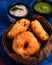 South Indian festive breakfast vada and chutney