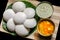 South Indian Idli Sambhar with Coconut Chutney