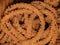 South Indian Karnataka Traditional Tea Time Snack Chakli, a deep fried snack, Chakali, Murukku, Muruku, Murkoo, Chakri.