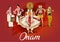 South Indian Kerala festival happy onam greetings background. vector illustration design