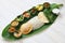 South indian meals served on banana leaf