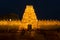 South Indian Style Temple in the Mysore Palace Complex fully illuminated.