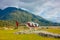 SOUTH ISLAND, NEW ZEALAND- MAY 25, 2017: A helicopter ready to take tourists to a glacier in the South Island of New