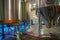 SOUTH ISLAND, NEW ZEALAND- MAY 25, 2017: Modern beer plant brewery , with brewing kettles, vessels, tubs and pipes made