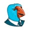 South Island Takahe in Business Suit Drawing