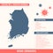 South Korea - Asia Country Map. Covid-29, Corona Virus Map Infographic Vector Template EPS 10