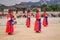 SOUTH KOREA - August 28, 2019: Changing of a guards of king`s palace Gyeongbokgung Seoul, South Korea