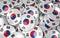 South Korea Badges Background - Pile of South Korean Flag Button