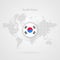 South Korea flag icon. Vector World Map infographic symbol. Korean template for business, marketing project, web design