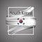South Korea flag. Official national colors. South Korean 3d realistic stripe ribbon. Vector icon sign background.