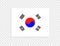 South Korea Flag, Official Symbol Isolated on Light Transparent Background.