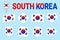 South Korea flag vector set. Different geometric shapes. Flat style. South Korean flags collection. Can use for sports, national,