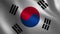 South Korea flag waving 3d. Abstract background. Loop animation.