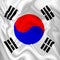 South Korea Flag Waving Digital Silk Satin Fabric