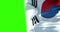 South korea flag waving texture fabric background, crisis of north and south korea, korean risk war concept