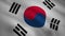 The South Korea flag waving in the wind. South Korea Country flag animation