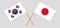 South Korea and Japan. The Korean and Japanese flags. Official colors. Correct proportion. Vector