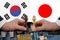 South Korea-Japan trade dispute expressed in a chess game