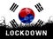 South Korea lockdown slowing ncov epidemic or outbreak - 3d Illustration