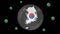 South Korea map inside with flag in crystal ball protect from corona or covid-19 virus, lock down South Korea ,virus protection co