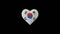 South Korea National Day. October 3. Heart animation with alpha matte. Heart shape made out of shiny spheres animation