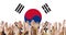 South Korea National Flag Group of People Concept