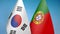 South Korea and Portugal two flags