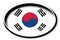 South Korea - round country flag with an edge