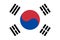 South korean national flag, official flag of south korea accurate colors