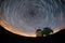 South Moravia star trails with old windmill on Czech republic