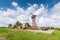 South Moravia, Velke Pavlovice: Lookout tower near vineyard. Nice tourist place on agriculture land. Tower construction, summer we