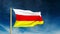 South Ossetia flag slider style. Waving in the win