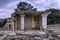 South Propylaeum restored building with the two frescoes at the archaeological site of Knossos