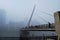 South Quay Footbridge in the Fog