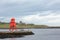 South Shields Herd Groyne Lighthouse and pier with people fishing