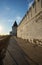 South stone defensive wall and South-eastern round tower of Tobolsk Kremlin. Tobolsk. Russia