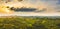 South styria vineyards aerial panorama landscape. Grape hills view from wine road in summer. Tourist destination, travel spot