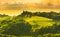 South styria vineyards landscape, near Gamlitz, Austria, Eckberg, Europe. Grape hills view from wine road in spring